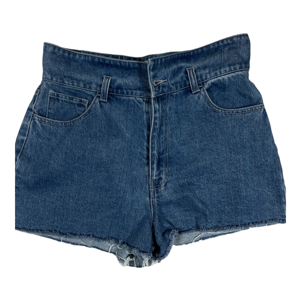 Forever 21 High Waist Denim Jean Shorts Womens Size 30 Raw Hem‎ Blue